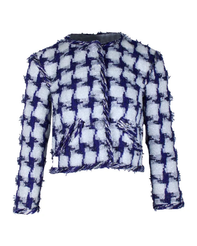 Chanel Patterned Cropped Jacket in Multicolor Polyamide