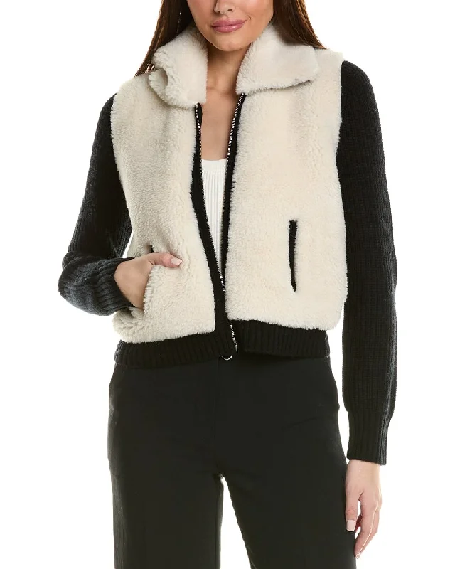 Hannah Rose Sherpa Shaker Full Zip Wool & Cashmere-Blend Jacket