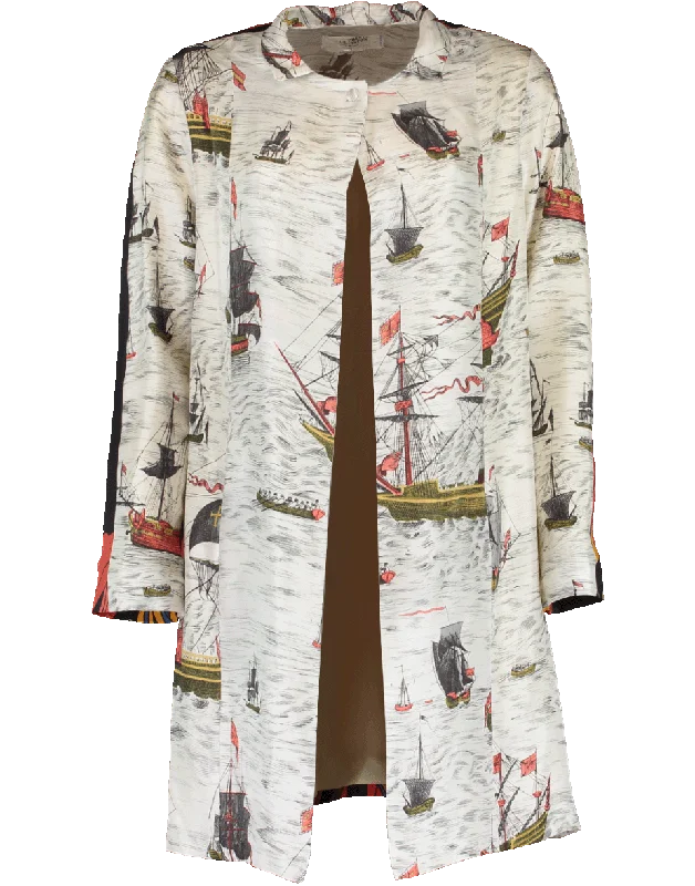 Print Twill Paris Coat