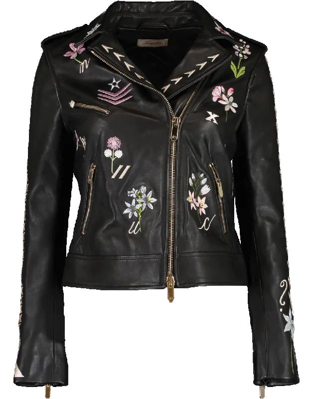 Ryder Embroidered Leather Jacket