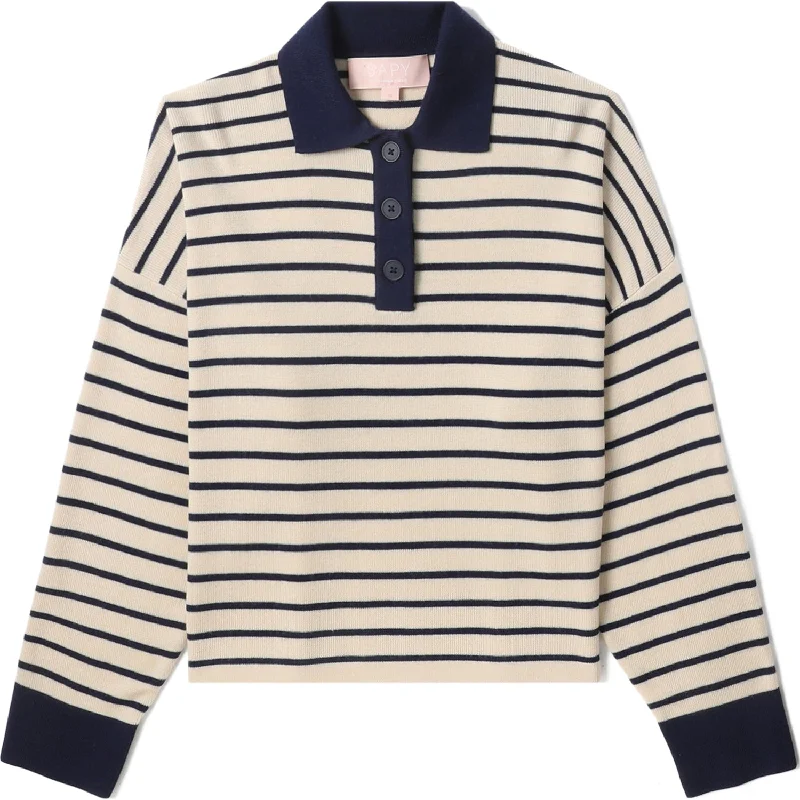 BAPY STRIPES POLO SWEATER LADIESHunting Knit Tops