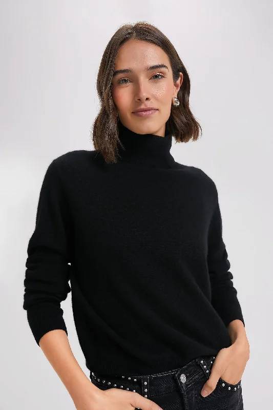 Black Cashmere Turtleneck SweaterCashmere Knit Tops