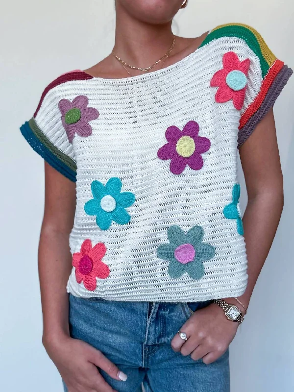 Daisy Sweater Top In MultiSummer Knit Tops