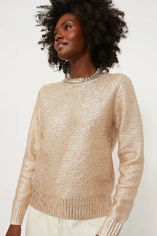 Gold Metallic Vienna SweaterPlush Knit Tops