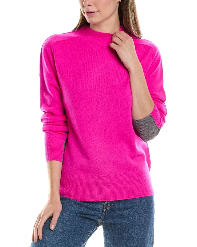 InCashmere Splice Cashmere SweaterAsymmetrical Knit Tops