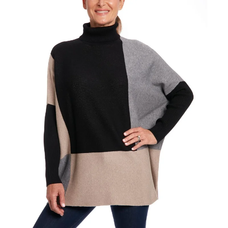 Joseph A. Womens Knit Colorblock Turtleneck SweaterCultural Knit Tops