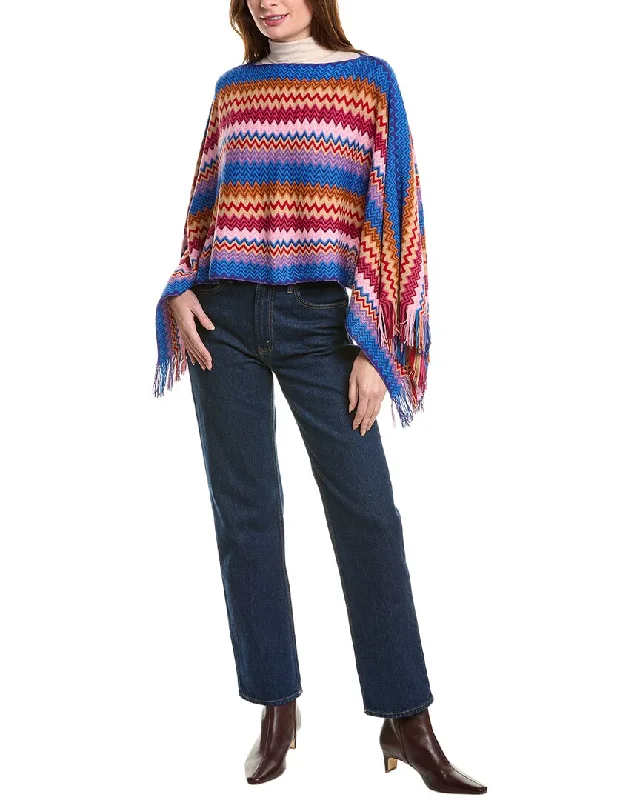 Missoni Wool-Blend PonchoEmbellished Knit Tops