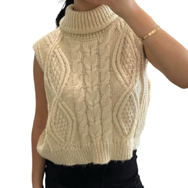 Your Favorite Sweater Vest In CreamLuxury Knit Tops