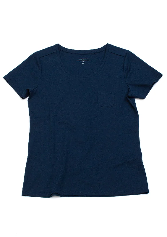 Super Fine Cotton/Spandex Short Sleeve Crewneck - Dust Blue