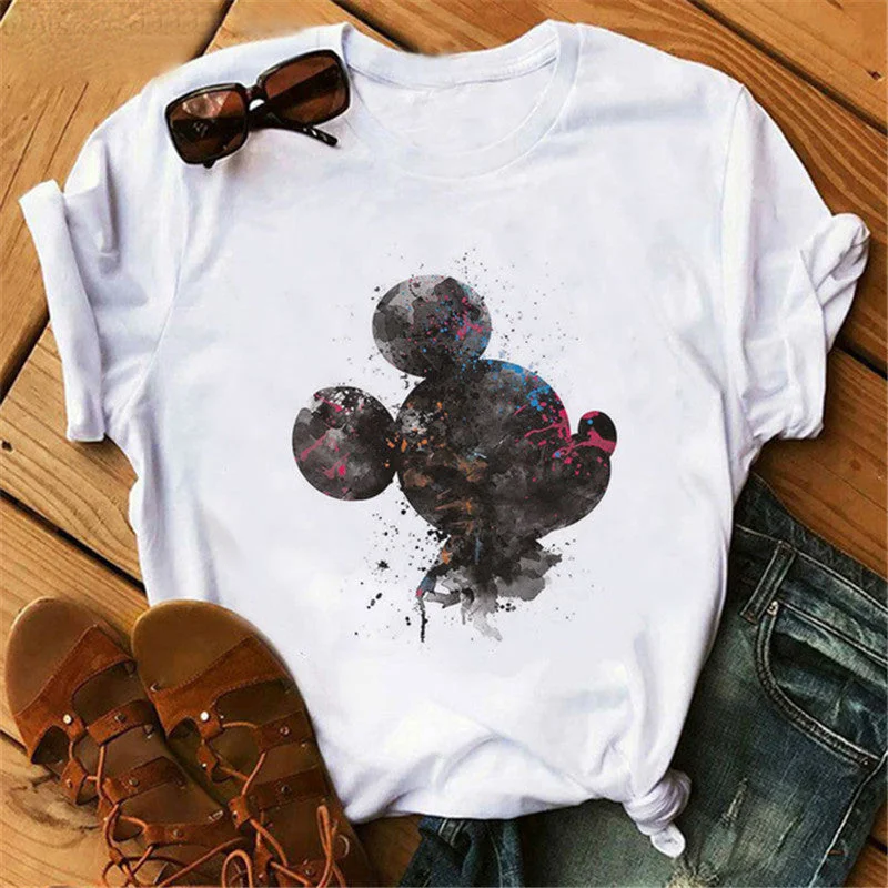 Harajuku Mouse Cartoon Printing T Shirts Women Mickey Graphic Tshirt Summer Short Sleeve Cute Shirt Vogue Tops Female T-Shirts