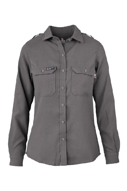 Ladies FR Uniform Shirts made with 5oz. TecaSafe One® Inherent | Gray