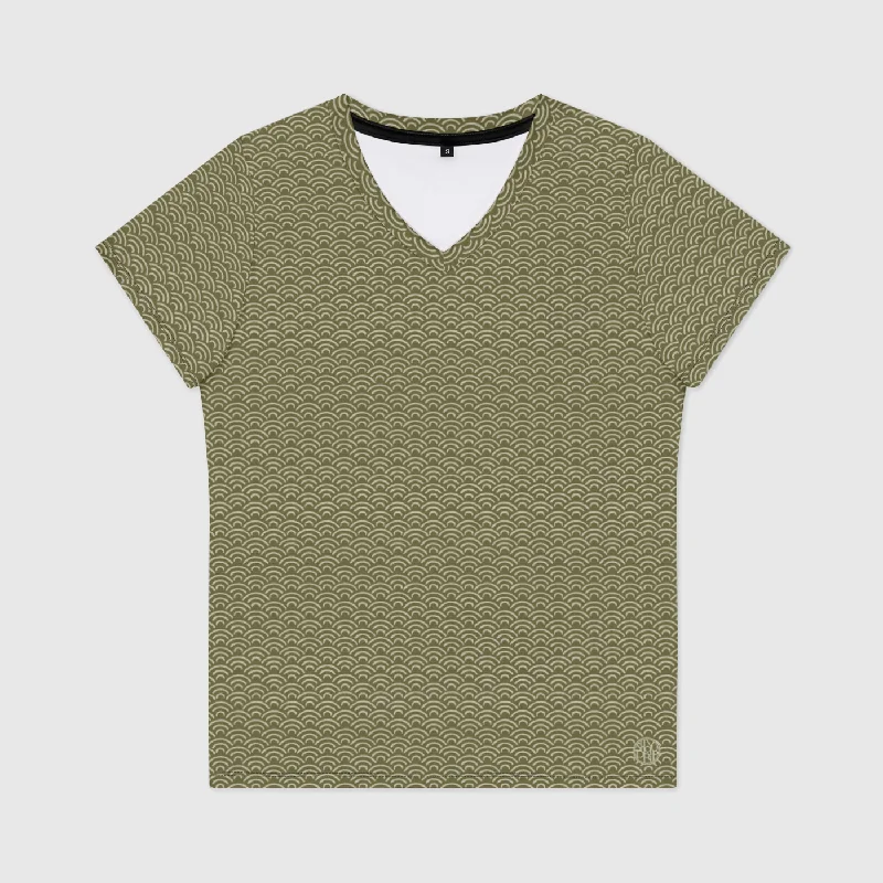 Matcha Wave Womens V-Neck T-Shirt