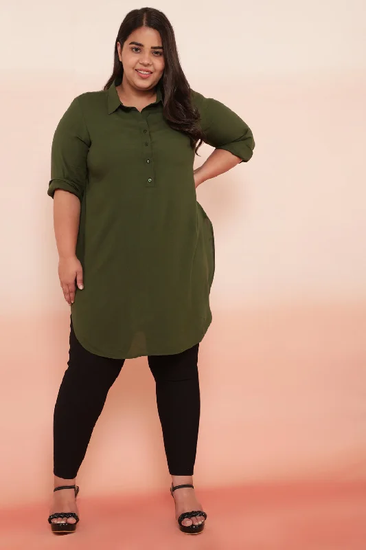 Olive Longline Shirt