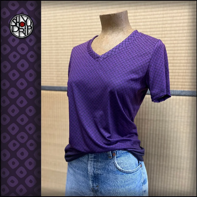 Purple Kanoko Womens V-Neck T-Shirt