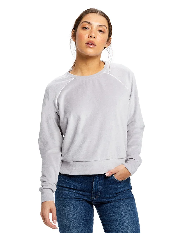 US Blanks US538 Ladies' Velour Long Sleeve Crop T-Shirt