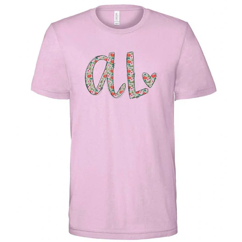 Alabama Floral Heart Short Sleeve T-Shirt