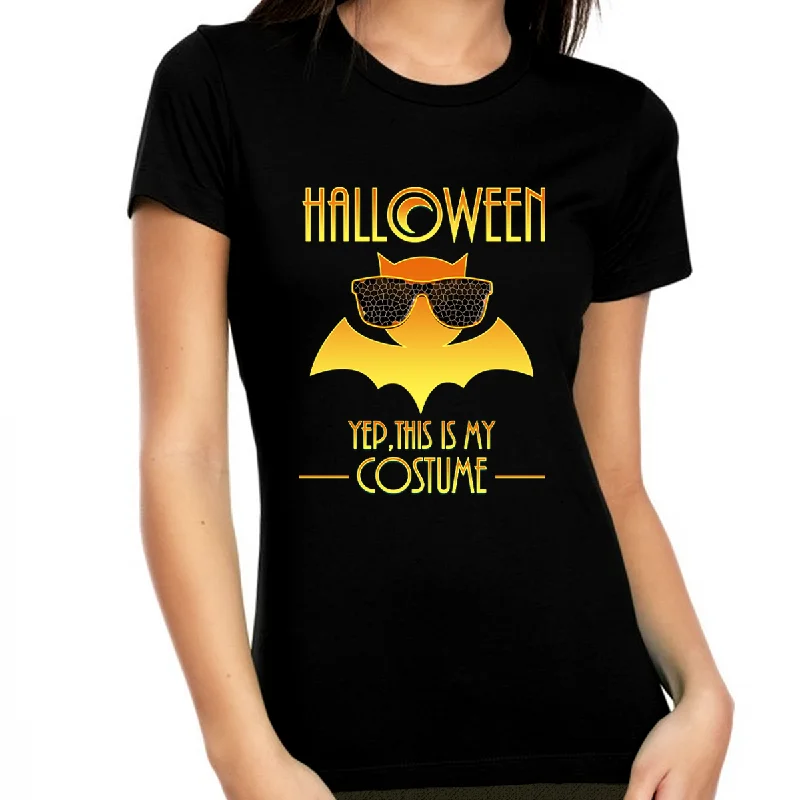 Funny Halloween Shirts for Women Halloween Clothes for Women Halloween Tops Womens Orange Bat Shirt