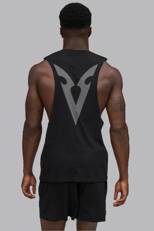 V_BUILD V-GRAPHIC DROP ARM TANK - Black