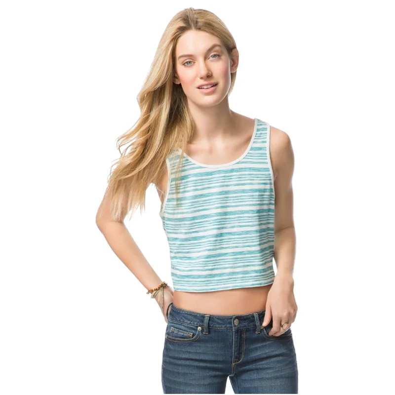 Aeropostale Womens Striped Boxy Cropped Tank Top