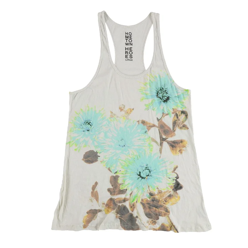 Hometown Heroes Womens Blooming Flowers Racerback Tank Top