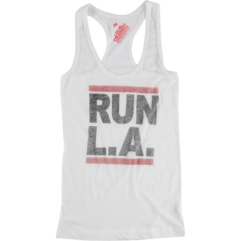 Local Celebrity Womens Run L.A. Racerback Tank Top, White, Medium