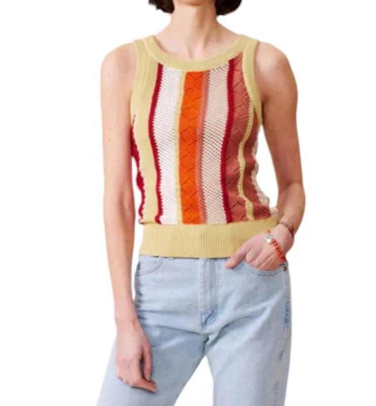 Merrill Striped Tank Top In Citron Multi