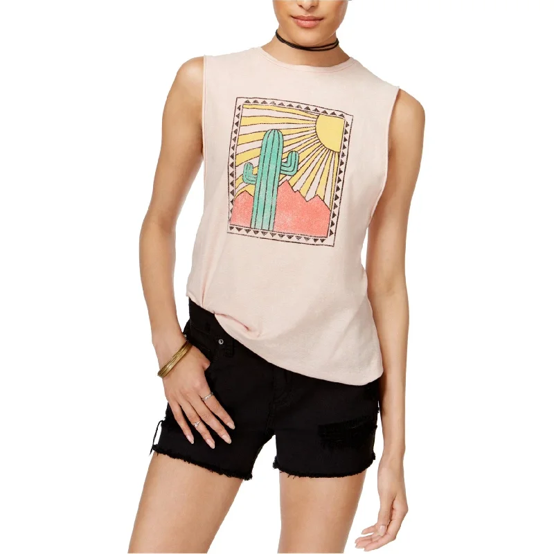 Project Social T Womens Cactus Tank Top, Pink, Medium