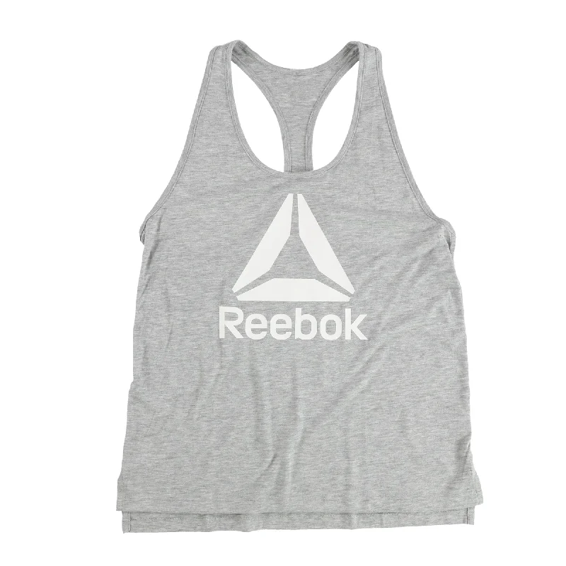 Reebok Womens Supremium Racerback Tank Top, Grey, Medium