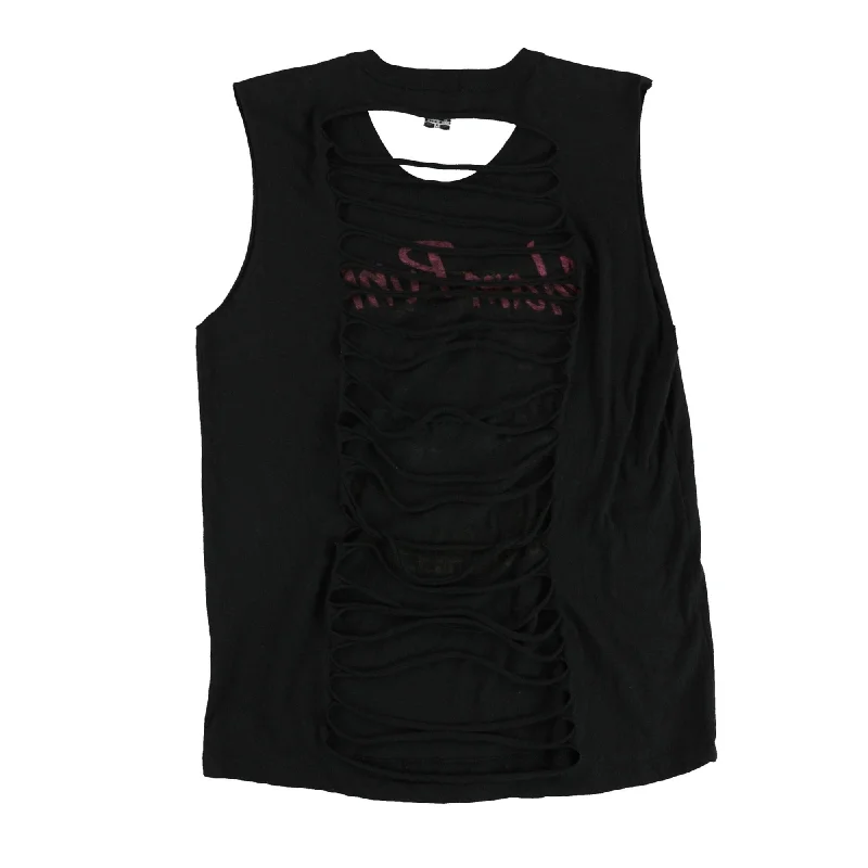 Scratch Womens Glam Punk Muscle Tank Top, Black, Medium