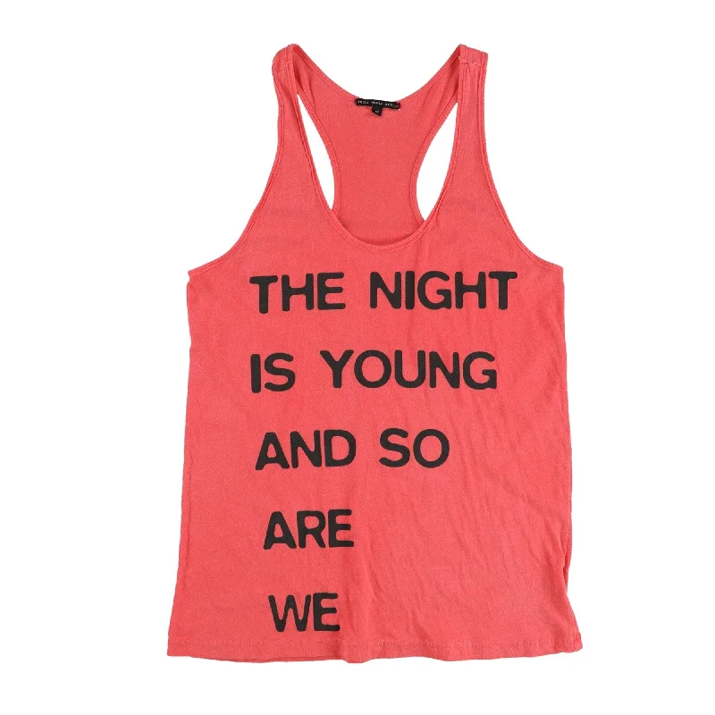 TRULY MADLY DEEPLY Womens The Night Is Young Racerback Tank Top, Orange, Medium