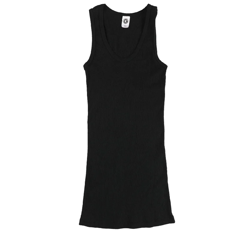 US Blanks Womens Solid Ribbed Racerback Tank Top, Black, Large