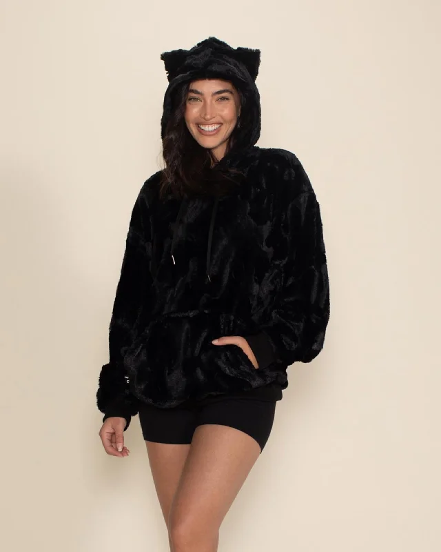 Classic Women's Fur Hoodie | Black Panther