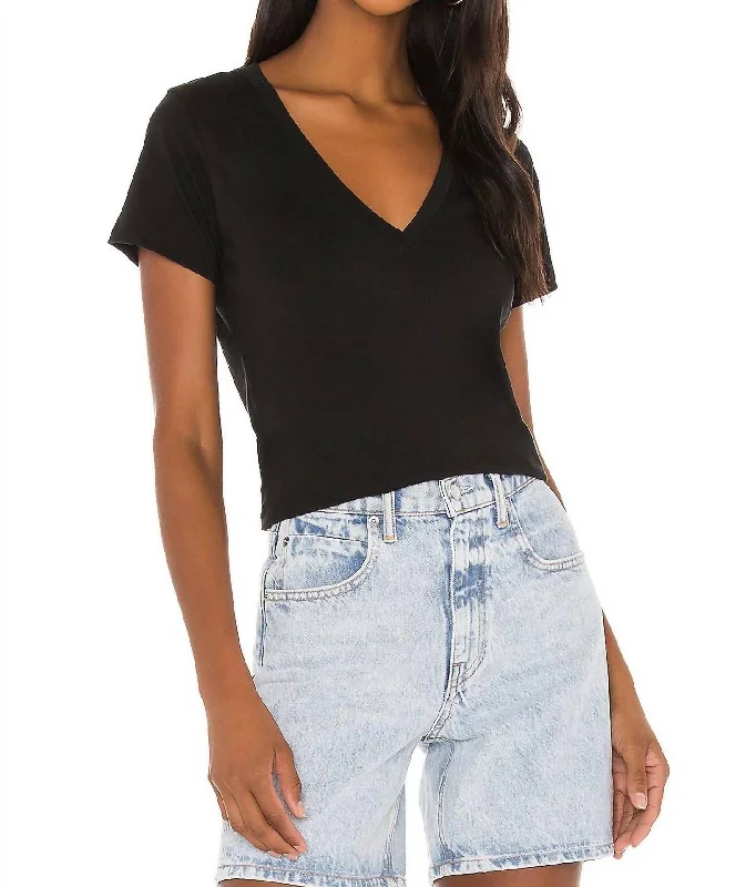 Blair V Neck Tee In Black