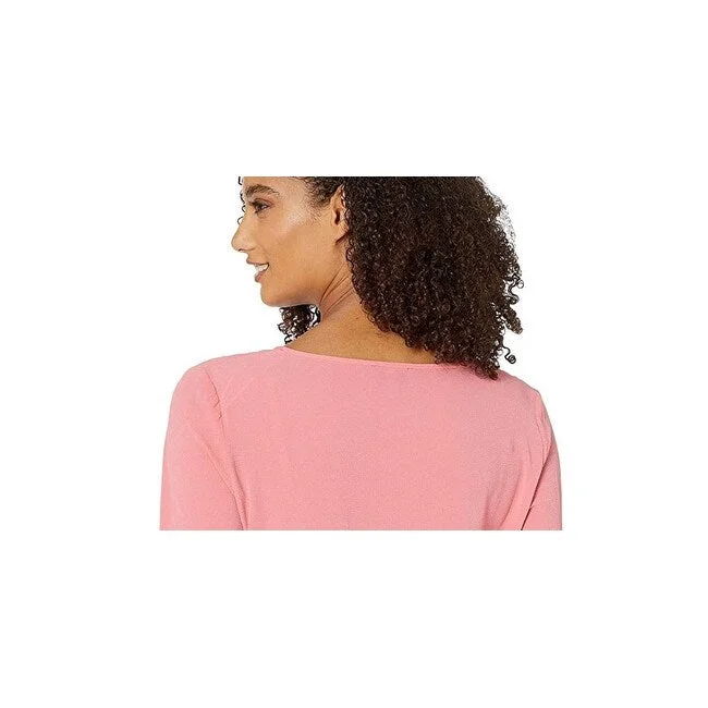 Cece Women's 3/4 Sleeve V Neck Blouse Pink Size X-Small