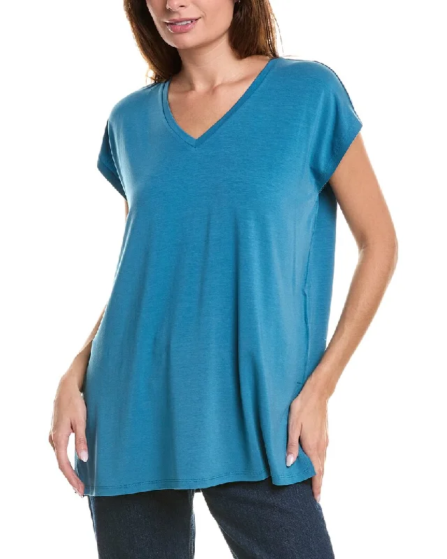 EILEEN FISHER V-Neck Long Boxy Top