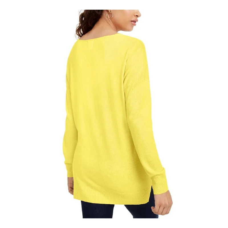 Hippie Rose Women's Long Sleeve V Neck Wear To Work Top Yellow Size Xs