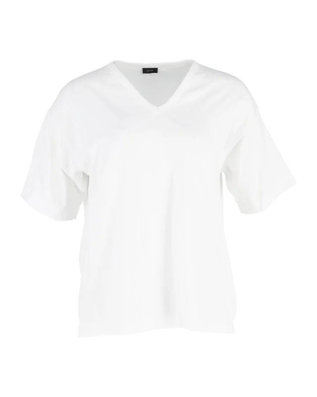 Joseph V-neck T-shirt in White Cotton