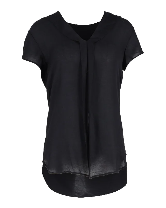 Lanvin V-neck Blouse in Black Synthetic