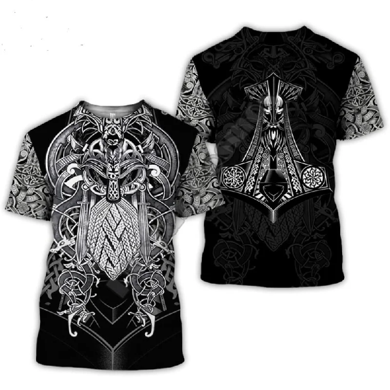 Viking Tattoo T-shirts Men Free fast delivery