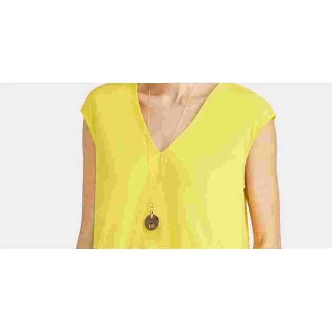 Rachel Roy Women's Bina Cropped V Neck Top Yellow Size Large