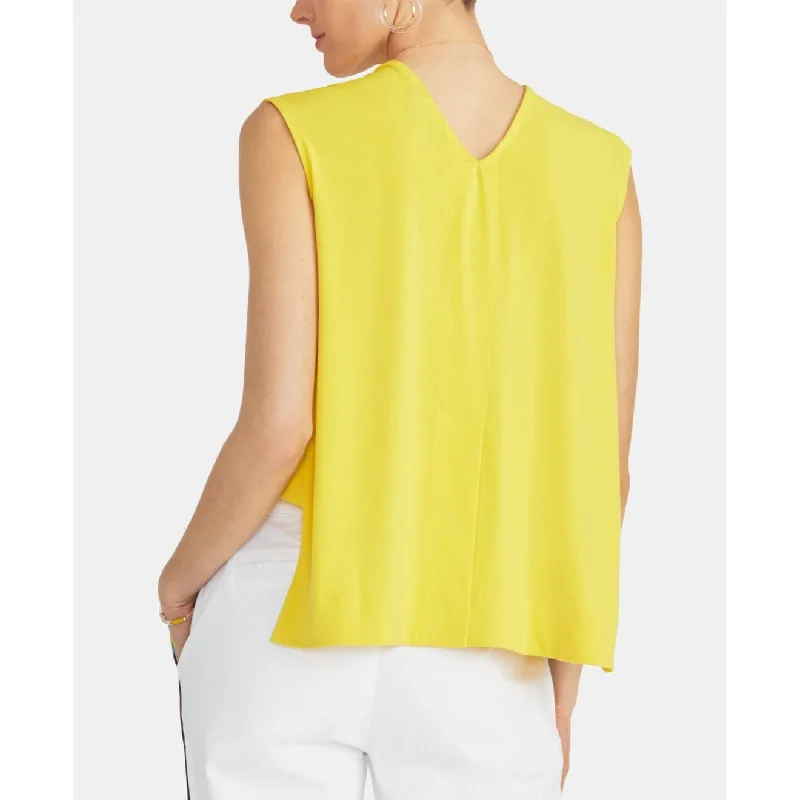 Rachel Roy Women's Bina Cropped V Neck Top Yellow Size X-Small