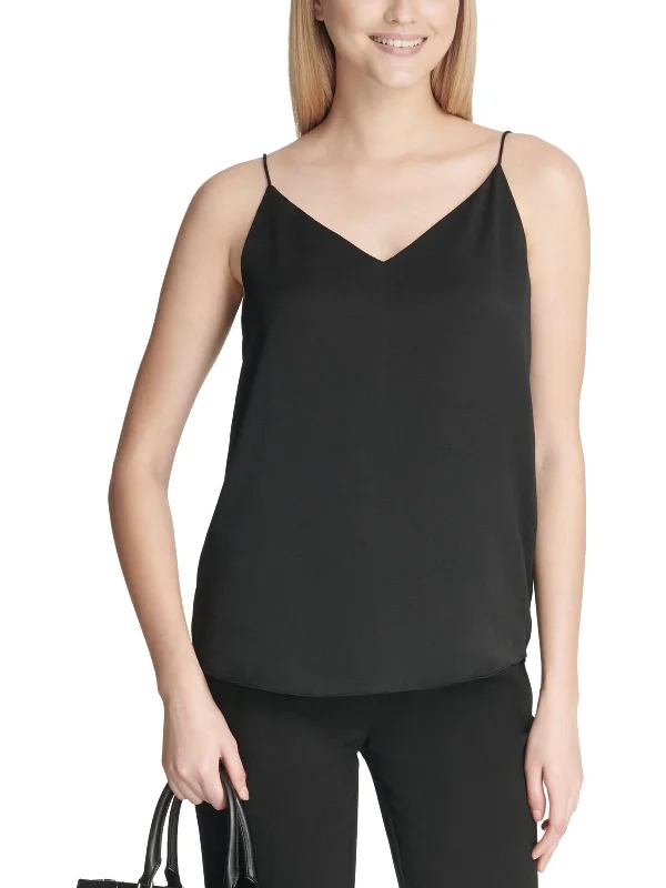 Womens Chiffon V-Neck Tank Top