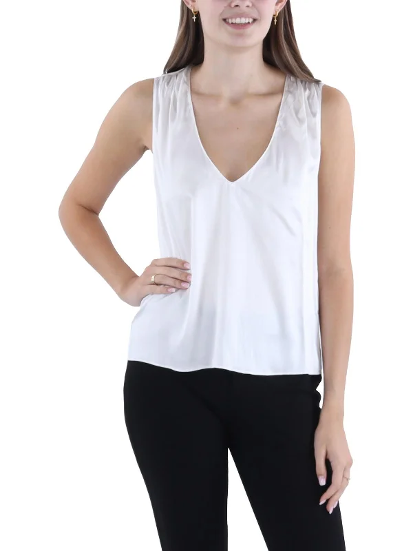 Womens Silk V-Neck Tank Top