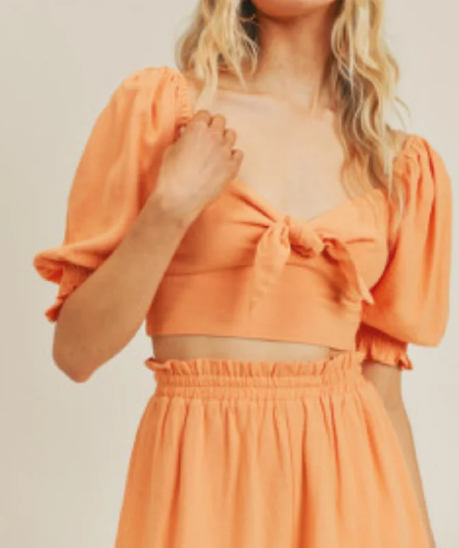 Cropped Sweetheart Top In Tangerine