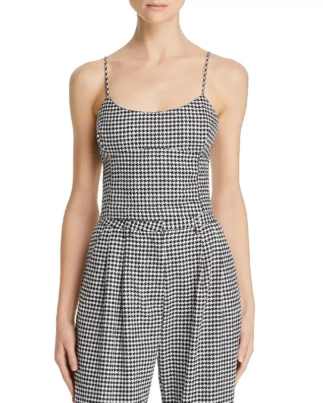 Houndstooth Crop Top In Black/white