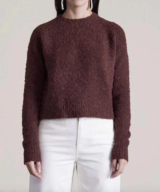 Liisa Textured Crop Top In Chocolate