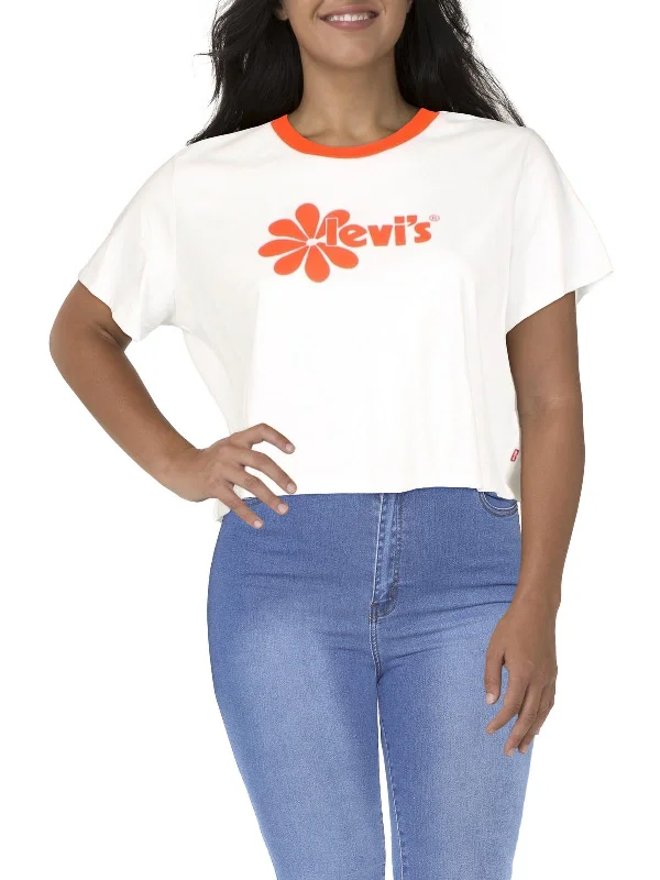 Plus Womens Cotton Logo Cropped