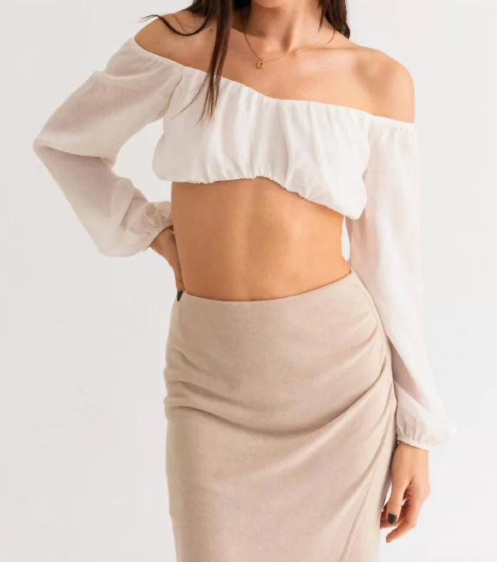 Shelby Crop Top In White