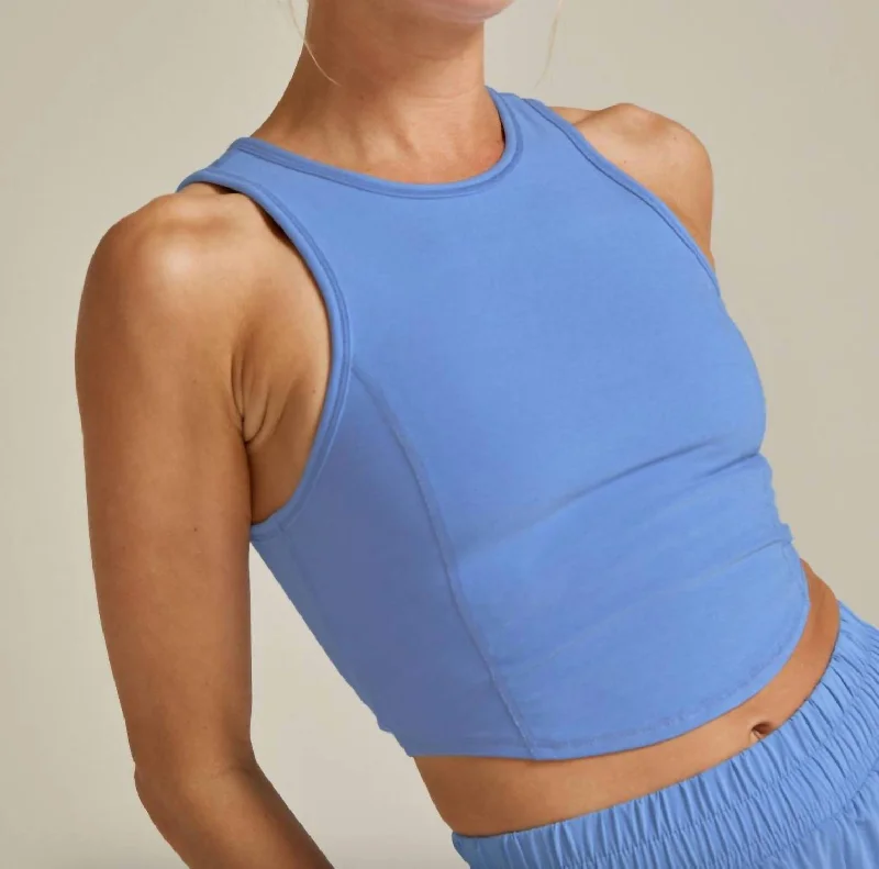 Spacedye Motivate Cropped Tank In Blue Heather