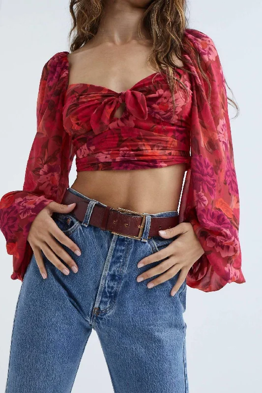 Trisha Crop Top In Red